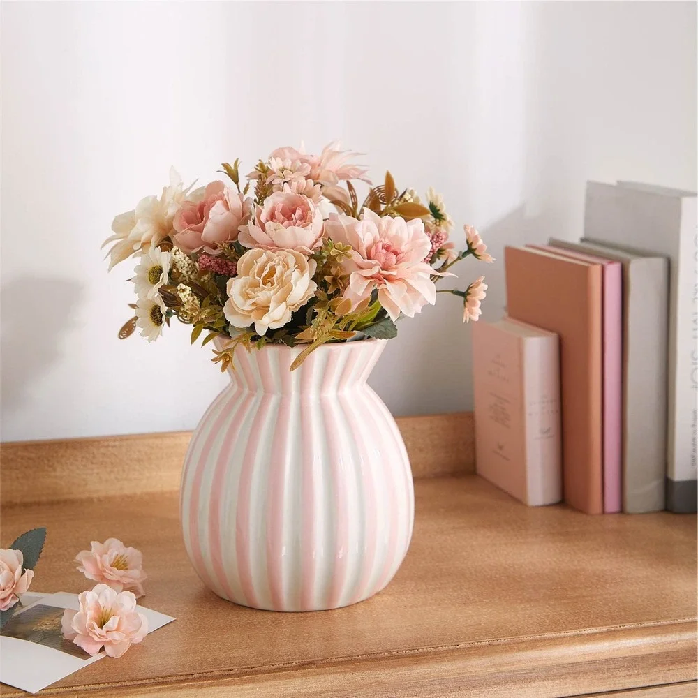 Ceramic Striped Vase Pink/White - Mainstays, Walmart‎ Spring 2026